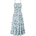 thumbnail image 1 of Womens 2025 New Summer Maxi Dress Sleeveless Floral Spaghetti Strap Smocked Boho Beach Long Dress with Pockets, 1 of 7