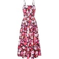 thumbnail image 1 of Womens 2025 New Summer Maxi Dress Sleeveless Floral Spaghetti Strap Smocked Boho Beach Long Dress with Pockets, 1 of 13