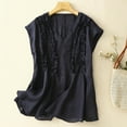 thumbnail image 1 of Womens 2025 Summer Casual Sleeveless Basic Tops Deep V Neck Flowy Tank Tops Cotton Linen Loose Fit Shirts, 1 of 6