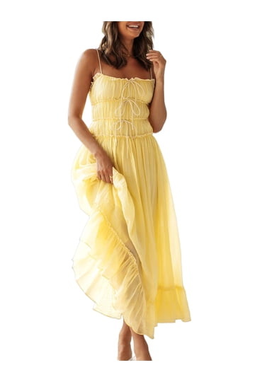 mini yellow silk dress Lamira Yellow Satin Mini Dress - US 2 main image 0