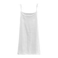 thumbnail image 1 of Womens 2025 Summer Cotton Linen Round Neck Sleeveless Tank Top Retro Solid Color Spaghetti Strap Casual Basic Tees White,Free Size, 1 of 4