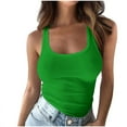 thumbnail image 1 of Womens 2025 Summer Tank Tops Ribbed Knit Slim Fit Sleeveless Shirts Casual Basic Workout Blouse, 1 of 6