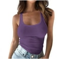 thumbnail image 1 of Womens 2025 Summer Tank Tops Ribbed Knit Slim Fit Sleeveless Shirts Casual Basic Workout Blouse, 1 of 6