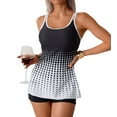 thumbnail image 1 of Womens 2025 Tankini Swimsuits Tummy Control Flowy Swimwear Two Piece Bathing Suits Swim Tank Top with Boyshorts Black & White S, 1 of 8