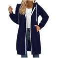thumbnail image 1 of Womens 2025 Winter Coats Long Hoodie Zip Up Double Zipper Fleece Jacket Sweatshirt For Fall Winter Soft Fleece Fabric Warm Cozy Breathable Women's Outerwear Jackets & Coats, 1 of 8