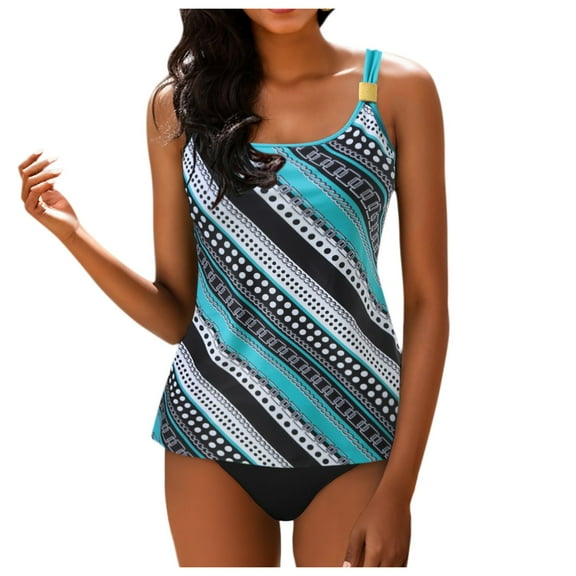 Womens 2026 Blouson Tankini Top Only Loose Fit Swim Top No Bottom Modest Swimsuit (Mint Green, XXL)