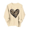 thumbnail image 1 of Womens 2026 Romance Tops Comfy Round-Neck Leopard Sweatshirt Valentines Fashion Print Long Sleeve Outfits Casual Love Tees Soft Daily Clothing Shirts, 1 of 5