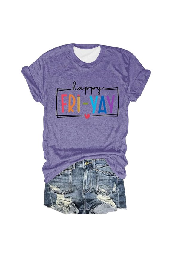 Womens 2026 Spring Going Out Tops Short Sleeve Crew Neck Letter Print Y2K T Shirts Summer Loose Fit Basic Casual Tees Fashion Spring