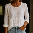 thumbnail image 1 of Womens 2026 Summer Tops Casual Trendy Crew Neck Basic T Shirts 3/4 Sleeve Solid Color Fashion Y2K Spring Tees, 1 of 4