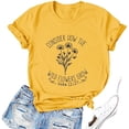 thumbnail image 1 of Womens 2026 Summer Tops Crew Neck Short Sleeve Floral Print Spring T Shirts Loose Fit Basic Casual Tees, 1 of 2