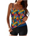 thumbnail image 1 of Womens 2026 Tankini Swimsuits Tummy Control Flowy Swimwear Two Piece Bathing Suits Swim Tank Top with Boyshorts, 1 of 8