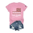 thumbnail image 1 of Womens 250 Years 2026 We The People Print Short Sleeve Crew Neck T Shirt Casual Loose Fit Top Tee Pink M, 1 of 3