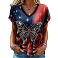 thumbnail image 1 of Womens 250th Anniversary Graphic Tees Summer July 4th Patriotic Tshirts Pullover Cute Holiday Festival Outfits Navy, S, 1 of 5