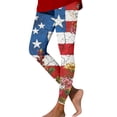 thumbnail image 1 of Womens 250th Anniversary Pajama Patriotic Star USA Flag Print Wide Leg Yoga Pants Elastic High Waist Casual Breathable Leggings, #01 Deep Red, XL, 1 of 5