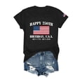 thumbnail image 1 of Womens 250th Anniversary USA Flag Graphic Short Sleeve Crew Neck Casual Loose Fit T Shirt Comfortable Soft Top Tee Black 3XL, 1 of 3