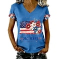 thumbnail image 1 of Womens 250th Anniversary Usa Shirt Patriotic V‑Neck 250 Anniversary USA Flag 250 Anniversary USA Flag Shirts 1776‑2026 Blue M, 1 of 8
