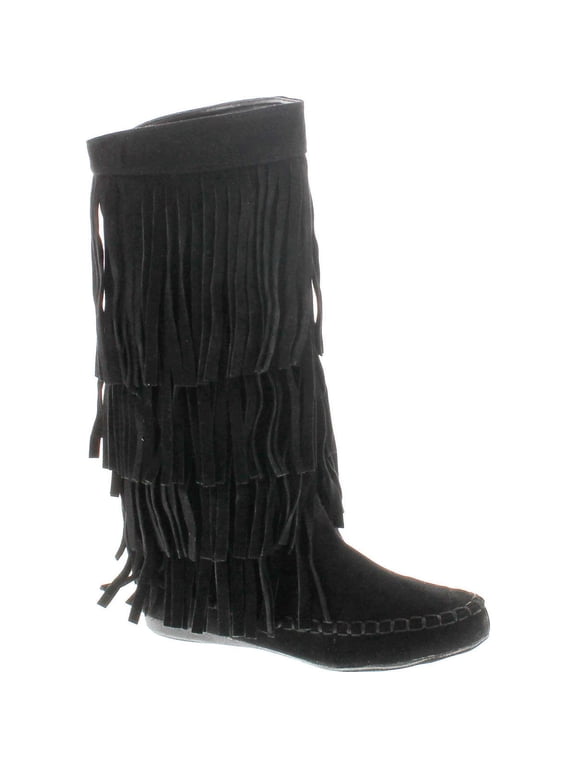 Womens 28-MUDD55 Closed Toe Mid Calf Knee High Mocassin Flat Boot