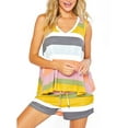 thumbnail image 1 of Womens 2PCS Cute and charming Tops Shorts Pajamas Set Ladies Sexy Nightwear Casual Short Pajamas Set for Womens Dye Printed Sleeveless Nightwear Casual Home Suit Summer Casual Loose Tunic Tops, 1 of 7