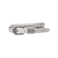 thumbnail image 1 of Womens 3/4" (20 mm) Western Cowgirl Rhinestone Studded Skinny Faux Ostrich Leather Belt, 1 of 2