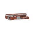 thumbnail image 1 of Womens 3/4" (20 mm) Western Cowgirl Rhinestone Studded Skinny Faux Ostrich Leather Belt, 1 of 2