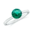 thumbnail image 1 of Rosec Jewels Certified Lab Grown Emerald Solitaire Engagement Ring - 6 mm Round Emerald Ring for Women - AAAA Quality, 10K White Gold, US 9.50, 1 of 8