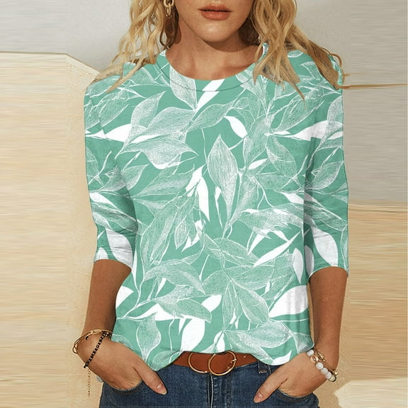 Womens 3/4 Length Sleeve Cotton Lightweight Summer Tops Summer Blouse Plus Cute Summer Tops for Women Trendy Print Tops for Women Y2k my orders