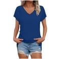thumbnail image 1 of Womens 3/4 Length Sleeve Tops Crew Neck Basic Tees Shirts Casual Loose Fit Blouses, 1 of 8