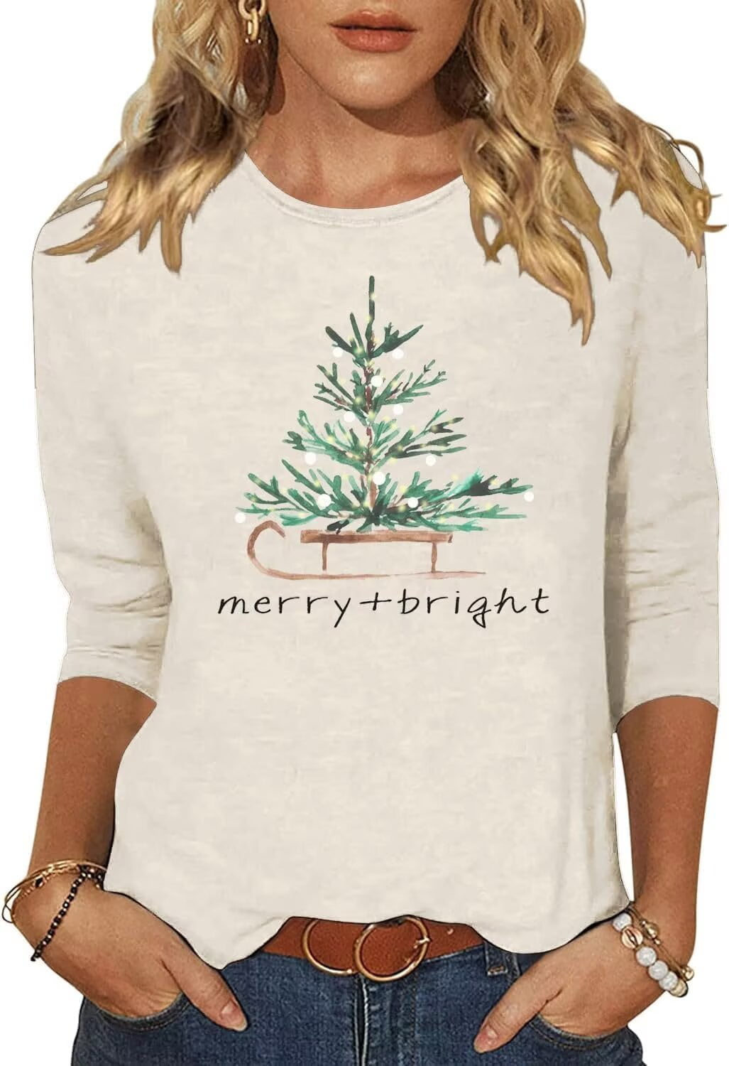 Bright Colorful Christmas Tree Graphic Tee main image 1