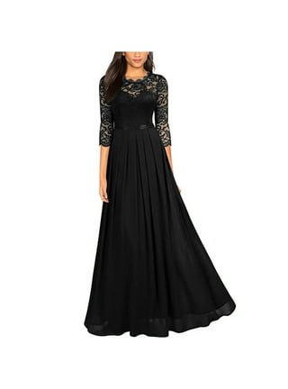 Black Chiffon Long Dress Women&#039;s Dress