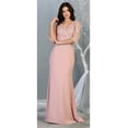 thumbnail image 1 of Women's May Queen MQ1783 3 4 Sleeve Mother Of the Bride Classy Dress Dusty Rose Pink Pink 3XL, 1 of 5