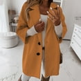 thumbnail image 1 of Womens 3/4 Sleeve Notched Lapel Collar Double Coat Winter Wool Blend Over Coats Long Jackets Boil Wool Jacket Women Jacket for Fall Women Women Light Jackets Dressy Jacket Tops Ladies Lightweight, 1 of 4