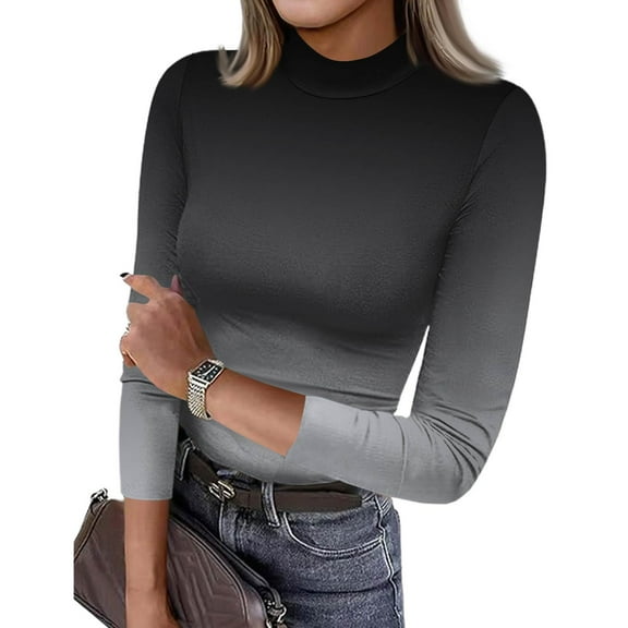 Womens 3/4 Sleeve Shirts Slim Fitted Basic Tee Casual Going Out Tops Underscrubs Fall Clothing Gray S