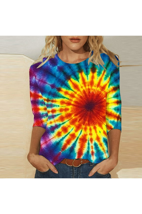 Womens 3/4 Sleeve T Shirts Plus Size Womens White Tops Dressy Casual Cotton Womens Summer Tops Casual Tshirts Shirts for Women Plus Size Bulk