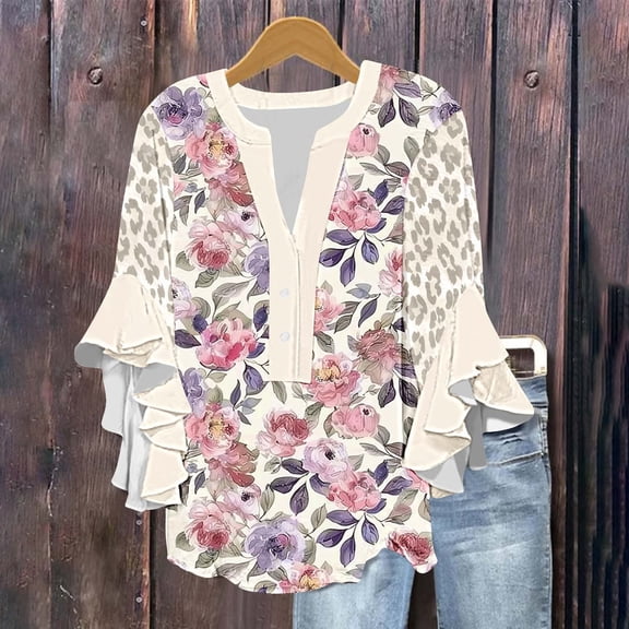 Womens 3/4 Sleeve Tops 2026 Womens Summer Shirts 2026 T Shirts for Women Loose Fit Cropped Printed Baby Tees for Women my items