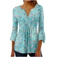 thumbnail image 1 of Womens 3/4 Sleeve Tops And Blouses Women Tops Trendy Womens Shirts Dressy Women's Blouses Dressy Casual Todays Daily Deals Clearance, 1 of 5