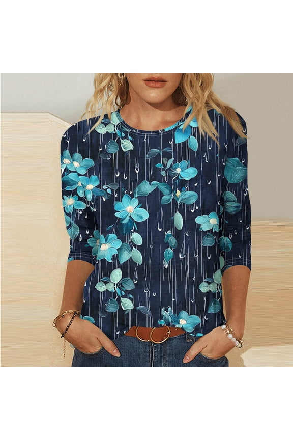 Womens 3/4 Sleeve Tops with Collar Womens Summer Shirts and Tops Sale Womens Tops Summer Trendy Soft Cotton Oversized Tshirts for Women orders placed by me