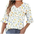 thumbnail image 1 of SHE IS Womens 3/4 Sleeve Tops, Fall Shirts for Women Plus Size Womens Crop Tops Loose Blouses for Women Dressy Casual Xxl Vintage Shirts for Women 1950s, 1 of 6