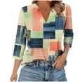 thumbnail image 1 of SHE IS Womens 3/4 Sleeve Tops, Long Sleeve Shirts for Women Casual Plus Fashion Tops for Women Trendy Cropped Womens Blouses Dressy Casual 3/4 Sleeve Womens Tunic Tops Dressy Casual Plus Size, 1 of 6