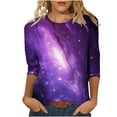 thumbnail image 1 of SHE IS Womens 3/4 Sleeve Tops, Long Sleeve T Shirts for Women Cotton Trendy Tops for Women 2025 Going out Dressy Blouses for Women for Evening Basic Cotton Tees for Women Fitted, 1 of 4