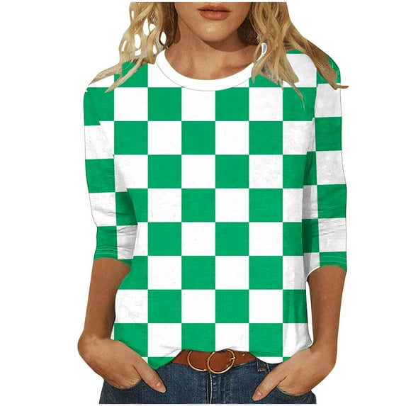 SHE IS Womens 3/4 Sleeve Tops, Long Sleeve T Shirts for Women Womens Tops Dressy Casual 3/4 Sleeve Blouses for Women Casual Petite Tunics for Women 2025 Dressy