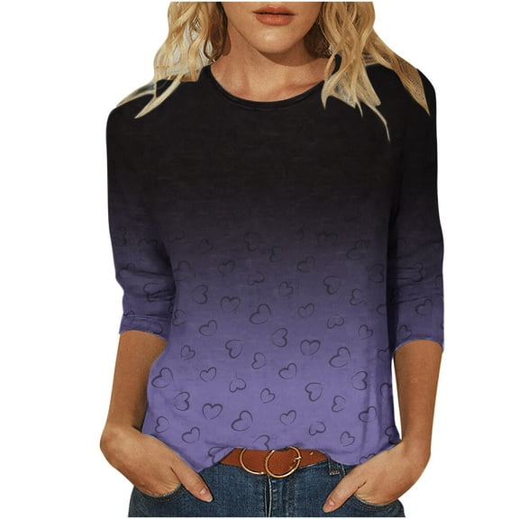 SHE IS Womens 3/4 Sleeve Tops, Long Sleeve V Neck Shirts for Women Thin Womens Long Sleeve Tops Trendy Casual Blouses for Women Plus Size Tunic Tops for Women Loose Fit Dressy Black