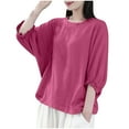thumbnail image 1 of SHE IS Womens 3/4 Sleeve Tops, Plus Size Shirts for Women Long Sleeve Tops for Women Plus Size Dressy Womens Blouses Dressy Casual 3/4 Sleeve Basic Tunic Tees for Women Plus Size, 1 of 4
