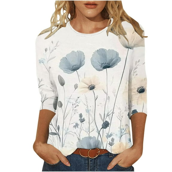 SHE IS Womens 3/4 Sleeve Tops, Shirts for Women Fall Plus Size Long Sleeve Tops for Women Dressy Chiffon Blouses for Women 2025 Womens Tunics Long Sleeve Fall Tunic