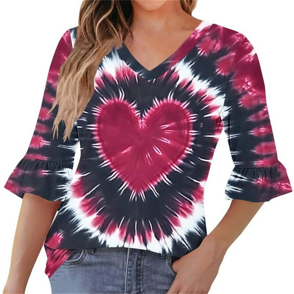 SHE IS Womens 3/4 Sleeve Tops, Shirts for Women Trendy Dressy Casual Plus Size Tops for Women 3x Womens Long Sleeve Blouses Fitted Tunic Tops Women Plus Size