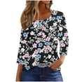 thumbnail image 1 of SHE IS Womens 3/4 Sleeve Tops, Women's Long Sleeve T-Shirts with Pockets Womens Long Sleeve Fall Tops 3/4 Length Sleeve Womens Tops Plus Size 3x Tunic Tops Women Fall, 1 of 6