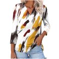 thumbnail image 1 of SHE IS Womens 3/4 Sleeve Tops, Womens Cotton Long Sleeve T Shirts Trendy Graphic Crop Tops for Women 2025 White Graphic Oversized Long Sleeve T Shirts for Women Tunic Tops for Women Loose Fit Dressy, 1 of 4
