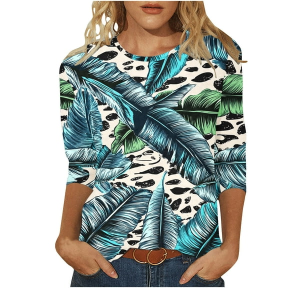 SHE IS Womens 3/4 Sleeve Tops, Womens Long Sleeve Shirts Cotton Womens Long Sleeve Workout Tops Womens Long Sleeve Blouses Casual Graphic Tees for Women Y2k