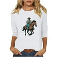 thumbnail image 1 of SHE IS Womens 3/4 Sleeve Tops, Womens Long Sleeve T Shirts Cotton Loose Fit Womens Tops Casual 3/4 Sleeves Womens Long Sleeve Blouses for Older Women Tunics for Women 2025 Plus Size, 1 of 3