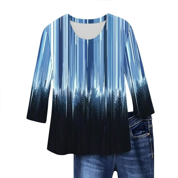 SHE IS Womens 3/4 Sleeve Tops, Womens Long Sleeve V Neck Cotton Plus Size Tops for Women 4x-5x Womens Button down Blouse Floral Trendy Shirts for Women 2025 Going out