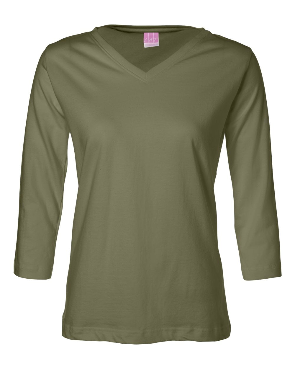 LAT Women's Ringspun V-Neck 3/4 Sleeve T-Shirt - Walmart.com